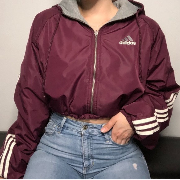 cropped adidas windbreaker